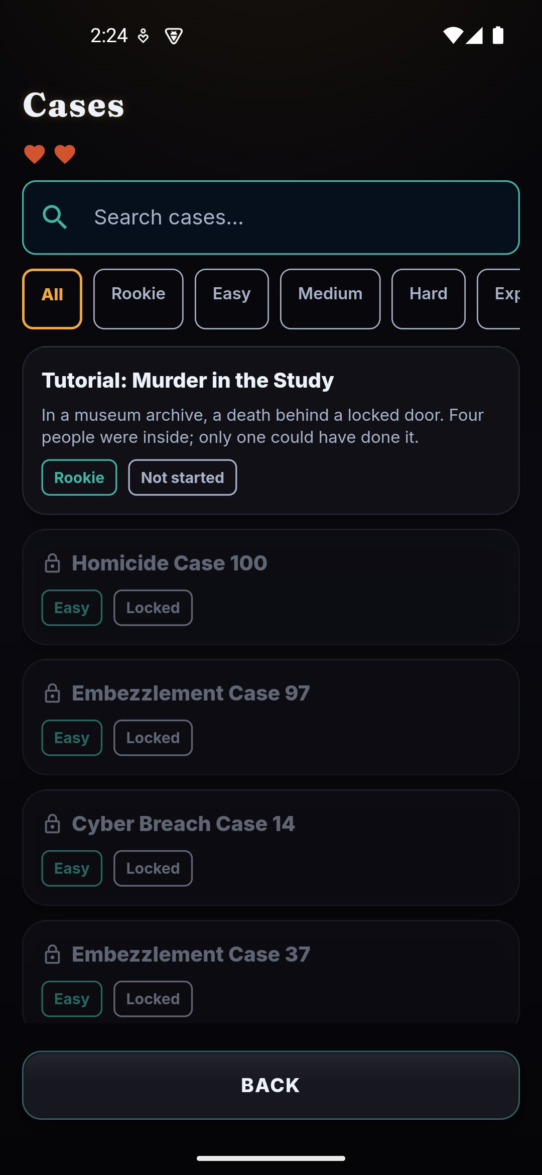 100 cases across four crime types