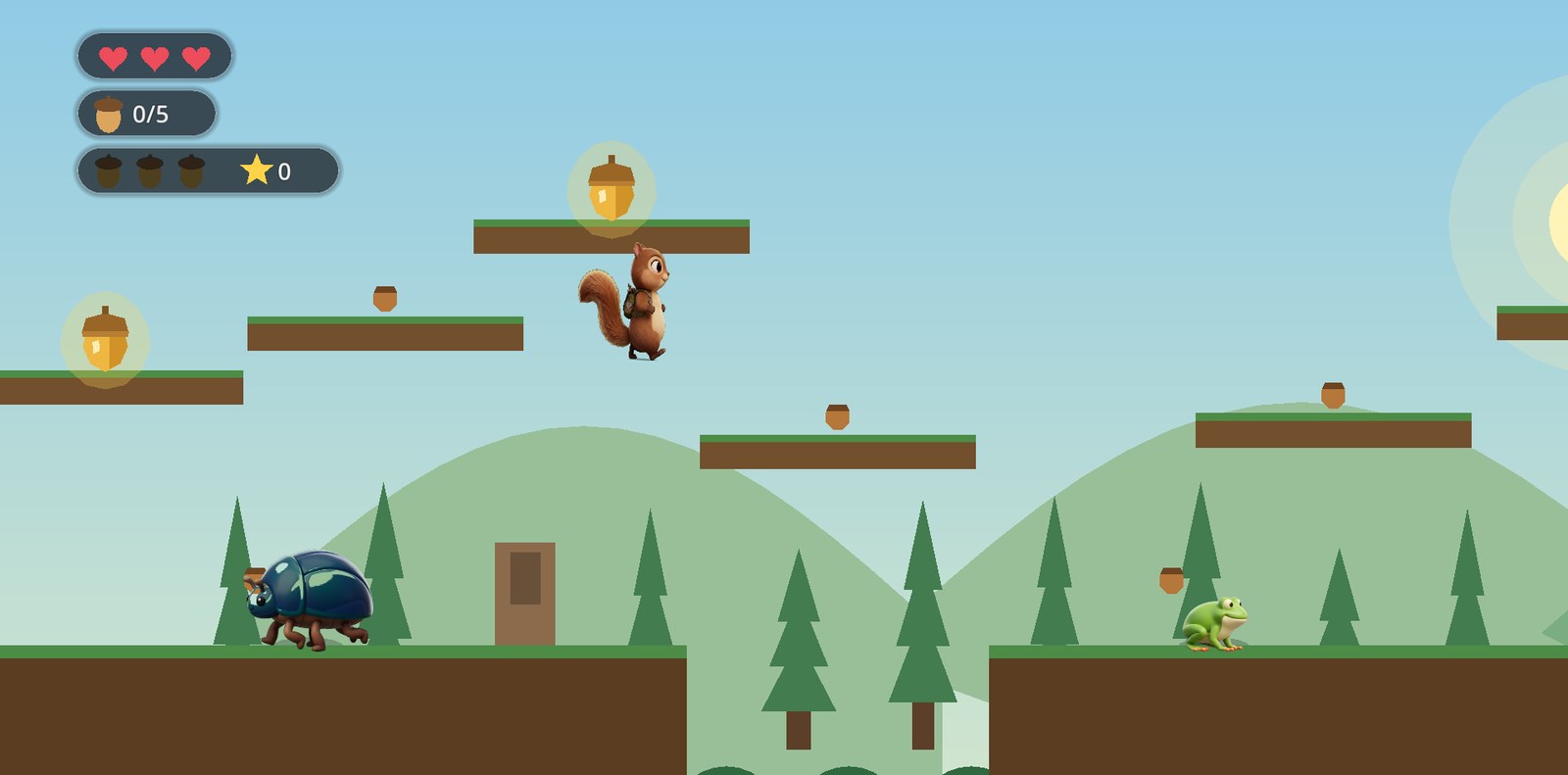 Leaping between acorn platforms