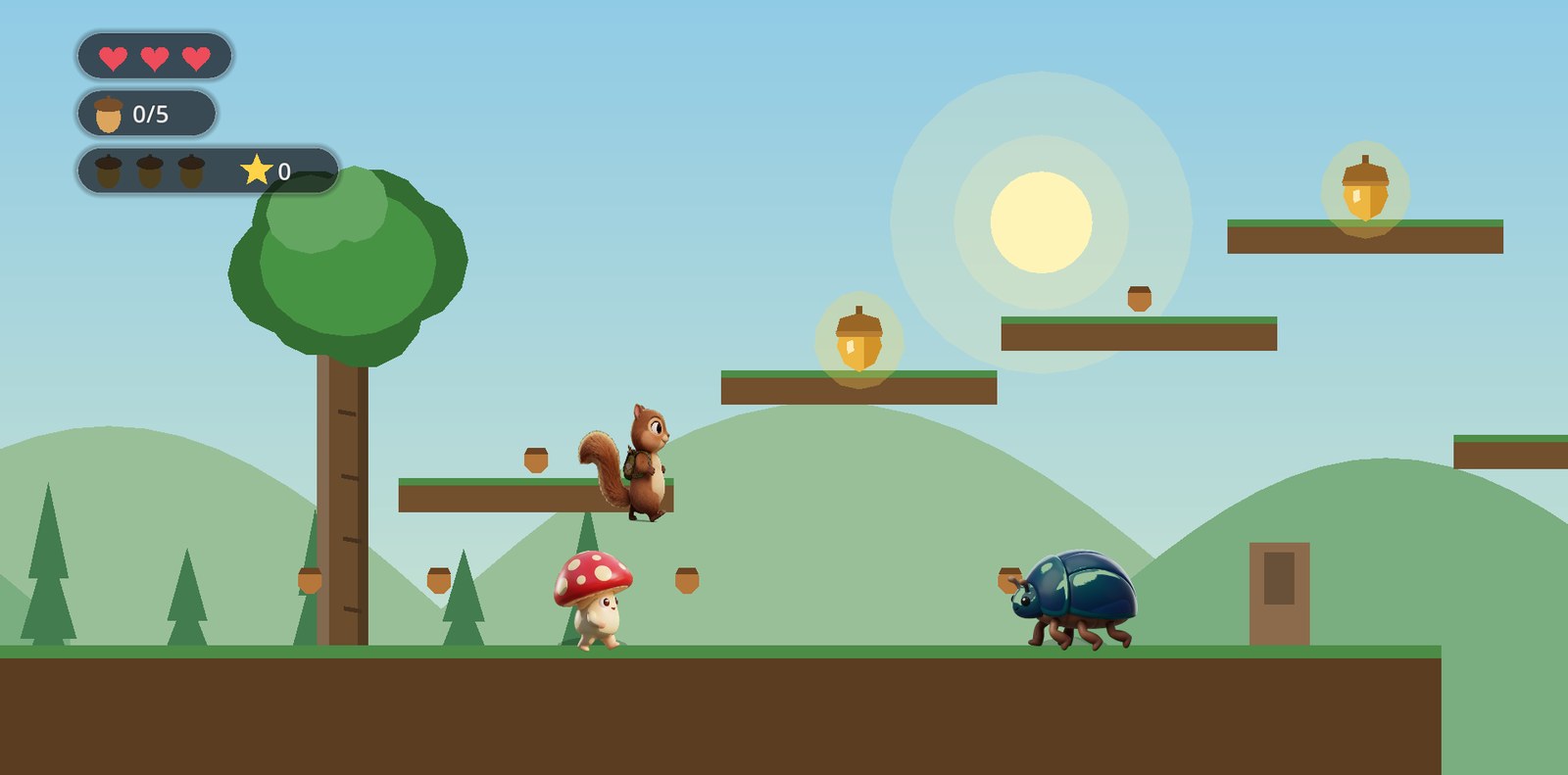 Dashing past a wandering beetle