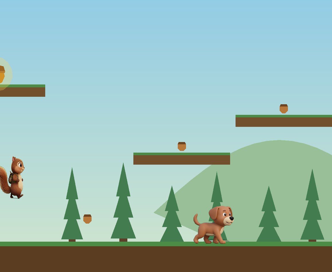 Racing a curious pup through the woods