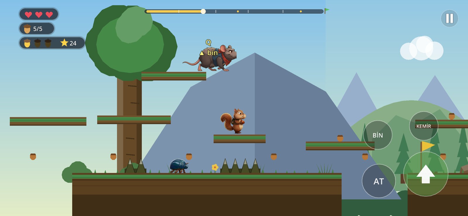 Live mobile gameplay with touch controls