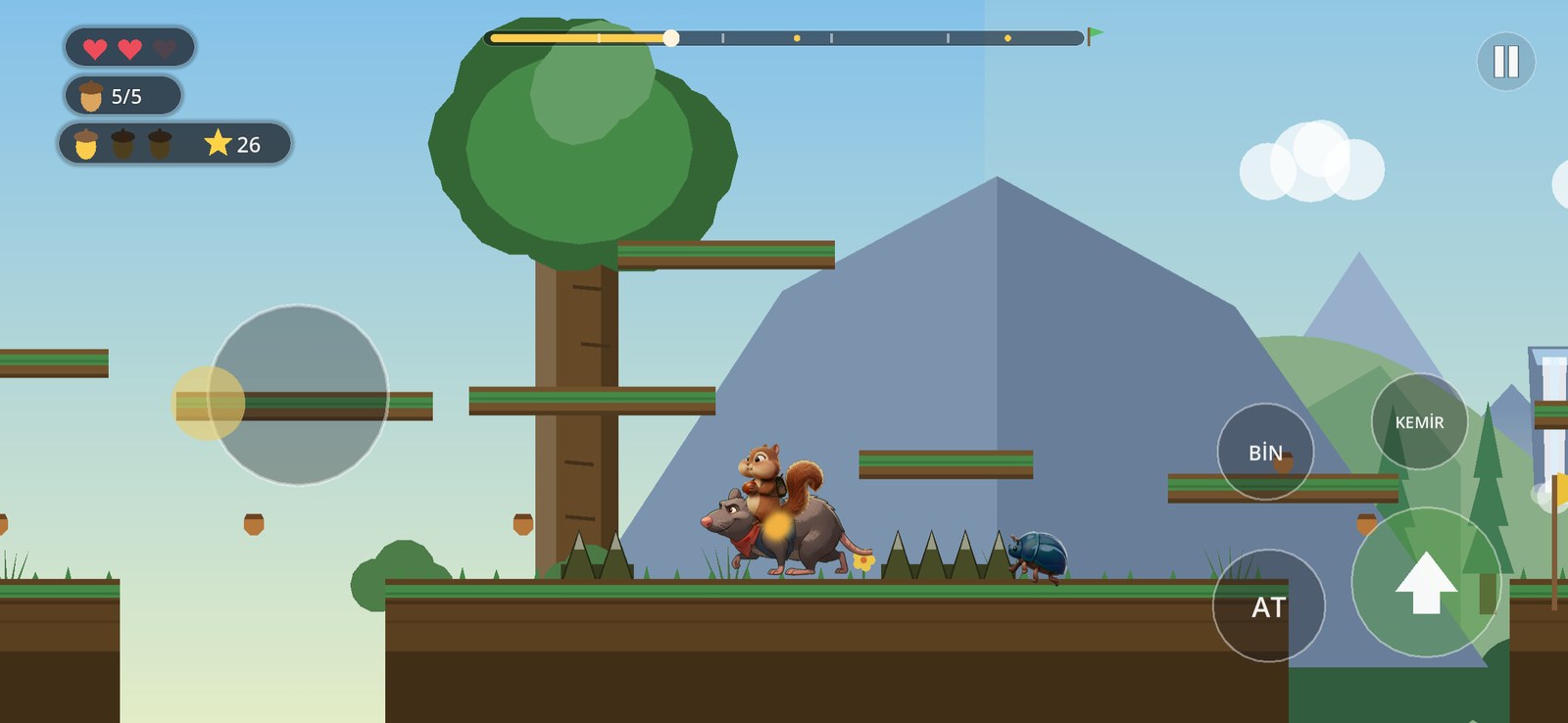 Dashing ahead through the woods